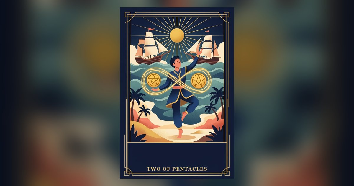 The Two of Pentacles tarot card