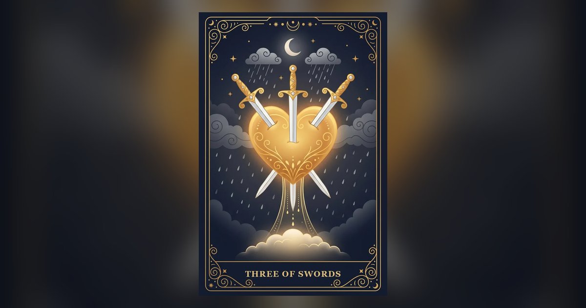 The Three of Swords tarot card