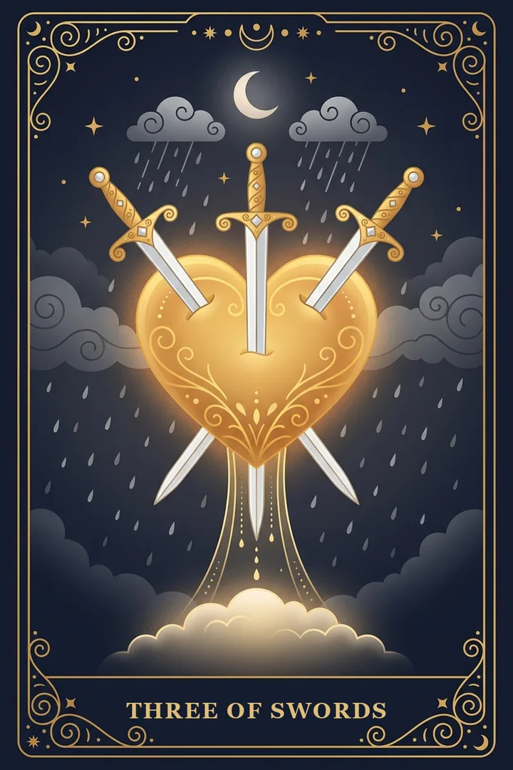 Three of Swords tarot card